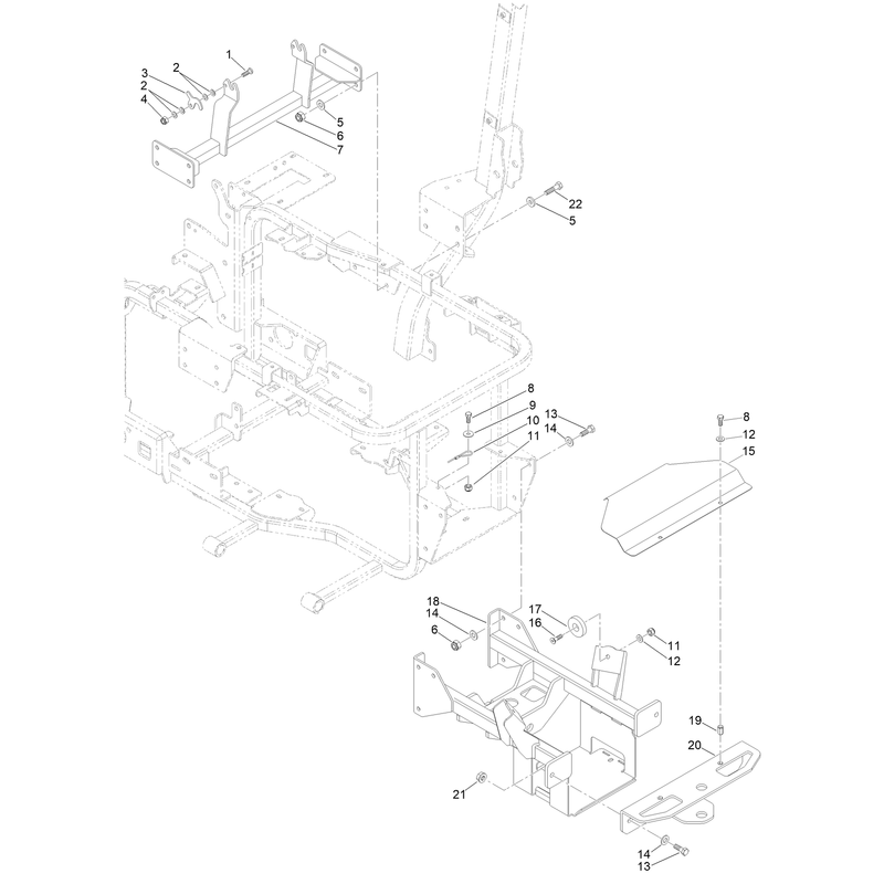 Central Bar and Rear Axle Frame Assembly