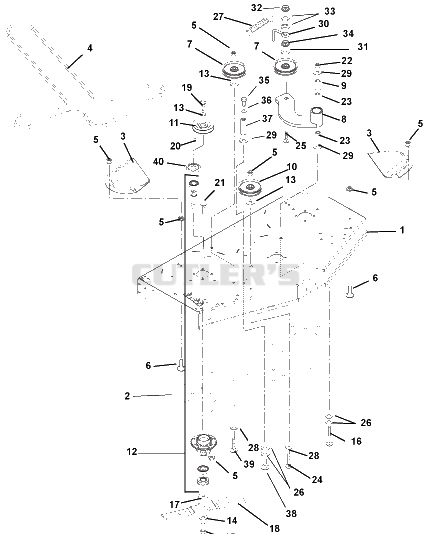Mower Deck, Belt, Idlers And Blades