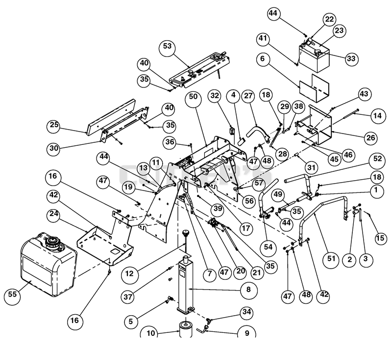 Fuel, Hydraulic And Handle Assembly