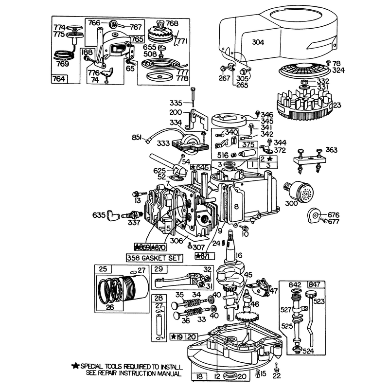 Engine Briggs and Stratton Model No 110908-0380-03