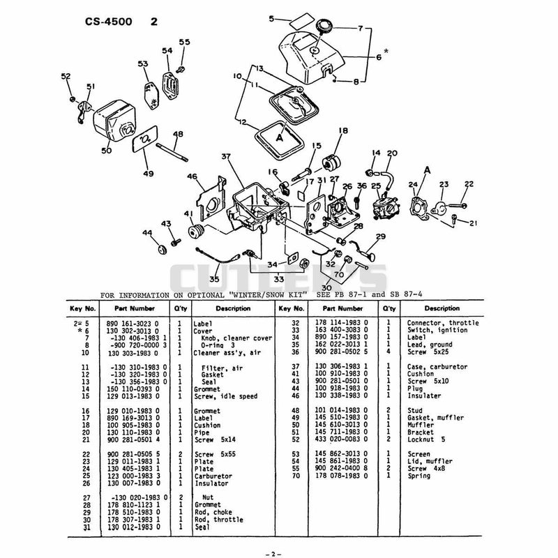 Air Cleaner, Carburetor Case, Muffler