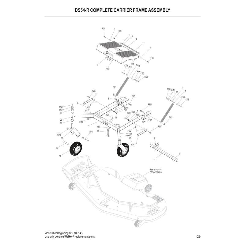 DS54-R Complete Carrier Frame Assembly