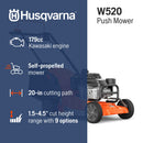 Husqvarna 970621601 W520 Gas Push Lawn Mower