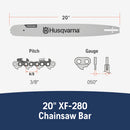 Husqvarna 599303172 Rancher 20 Inch Laminated Chainsaw Bar, 3/8" Pitch .050" Gauge, 72 Drive Links