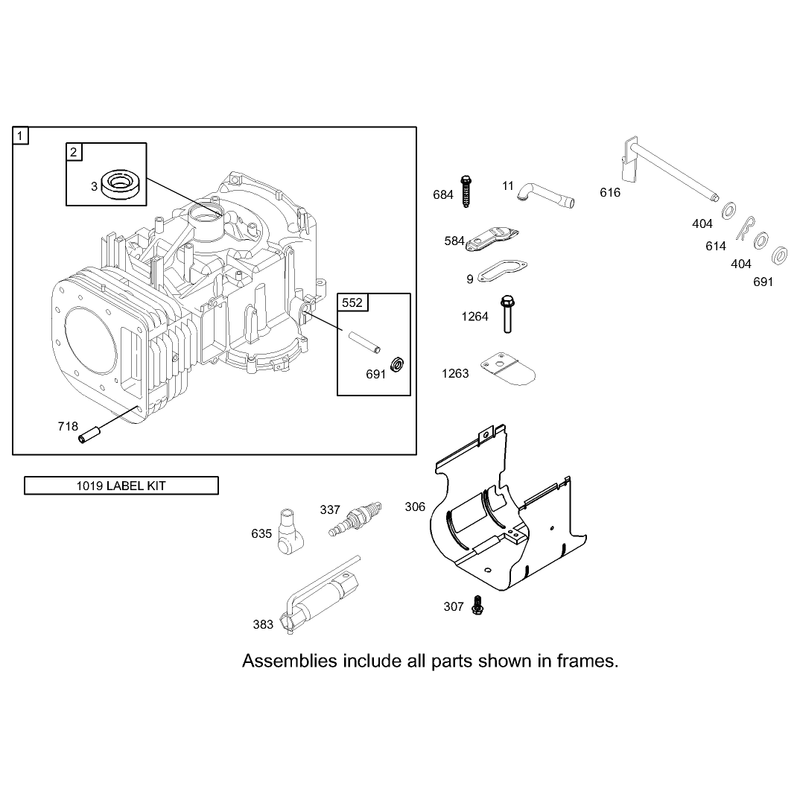 Cylinder Assembly Briggs and Stratton 286H77-0165-E1