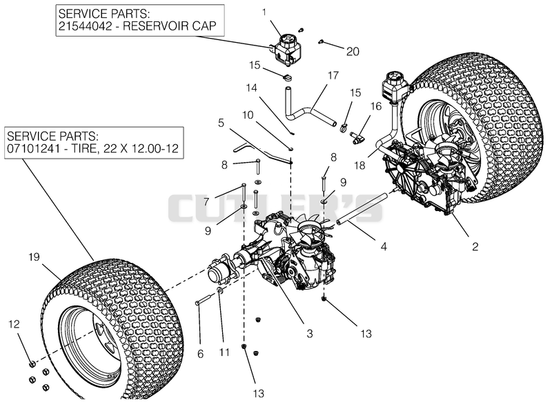 Rear Tires And Transaxles - 60"