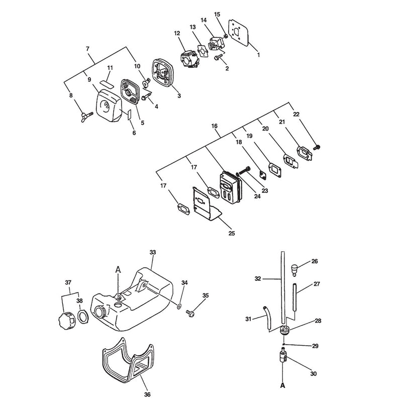 INTAKE, AIR CLEANER, EXHAUST, FUEL SYSTEM