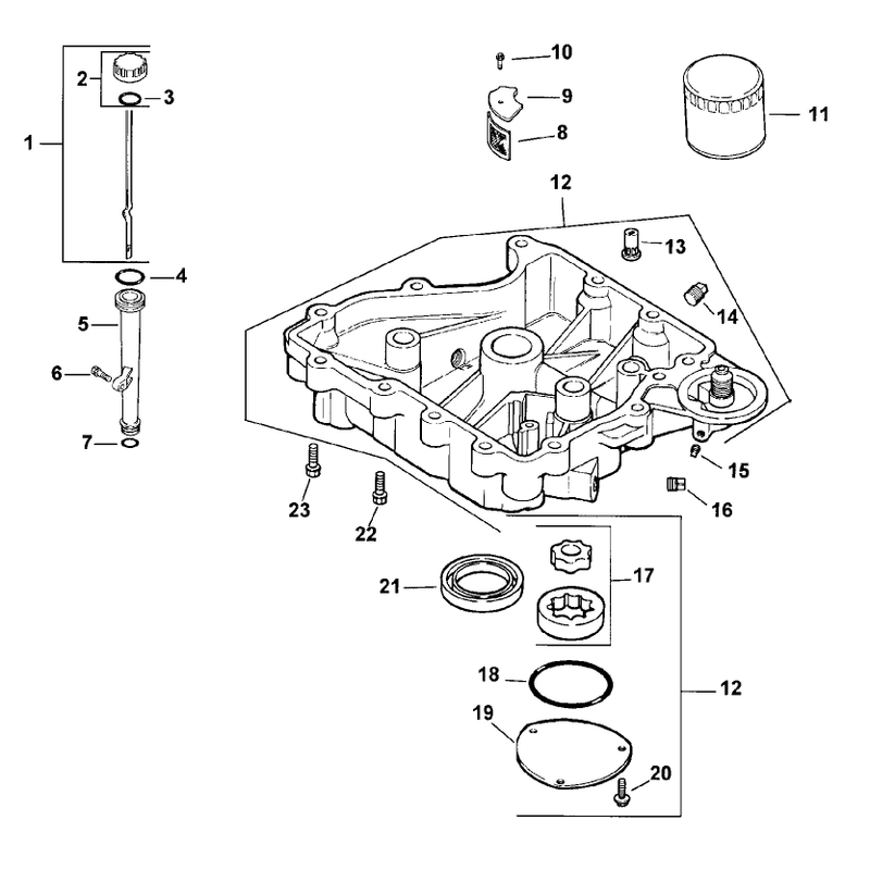 Oil Panlubrication Engine Kohler Model No Cv131 Spec 21524