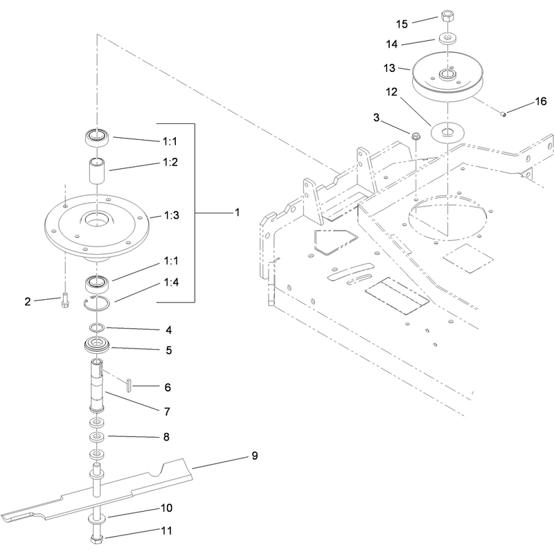 Sheave, Spindle and Blade Assembly