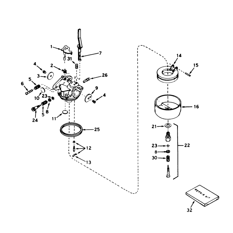 Carburetor No. 631927 (5 H.p Snowthrower Model No. 38040)
