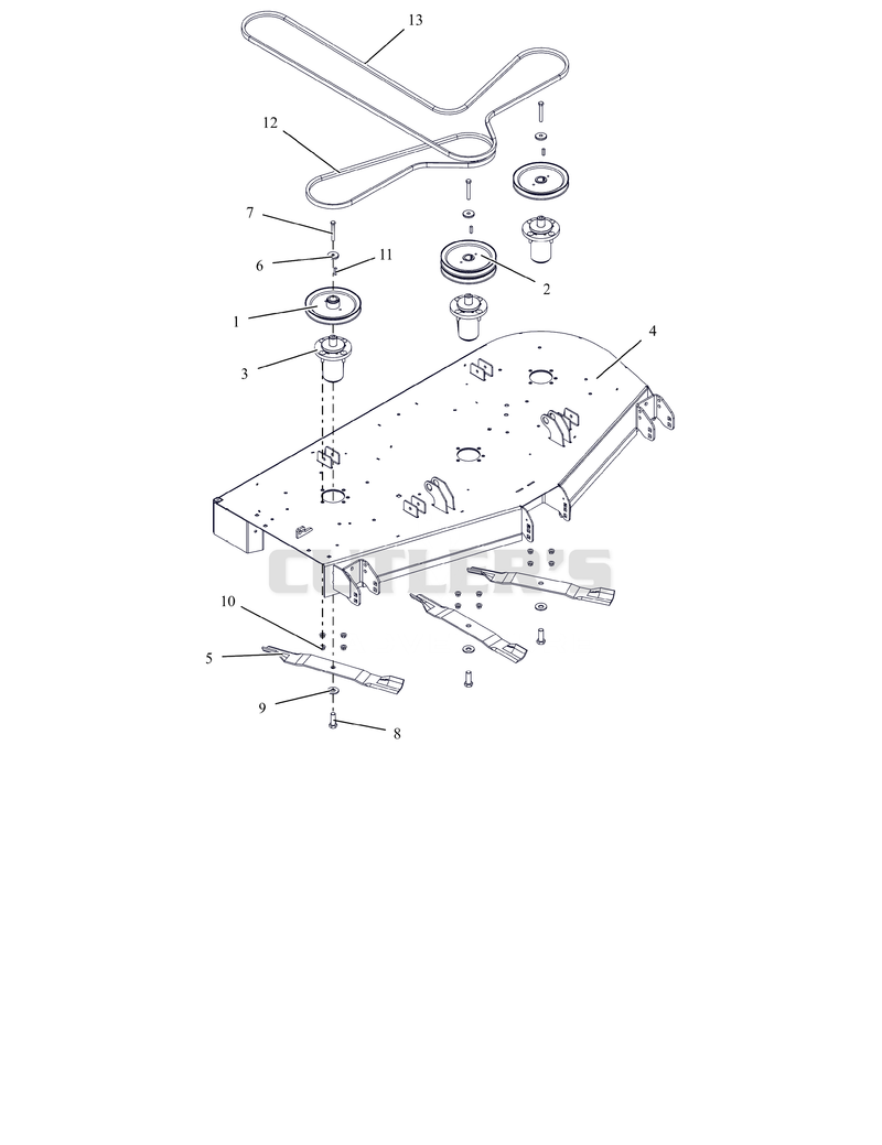 Deck, Belts, Blades, and Spindles - 60" - SD