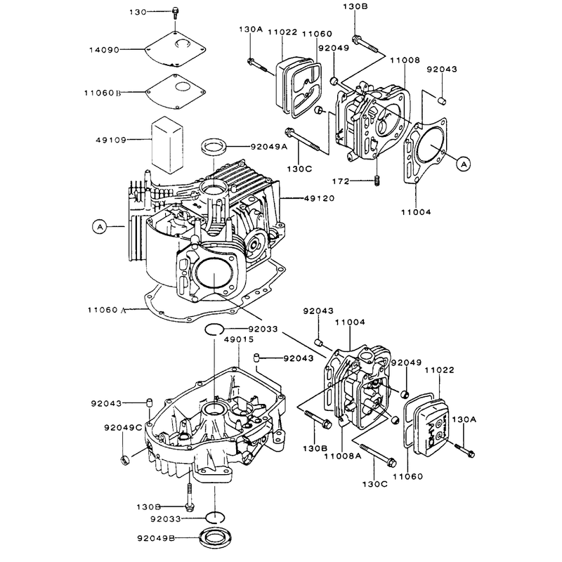 Cylindercrankcase Assembly Kawasaki Fh500v-As25