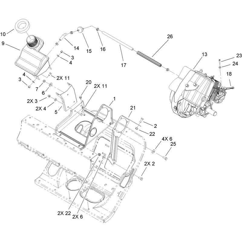 Engine and Frame Assembly