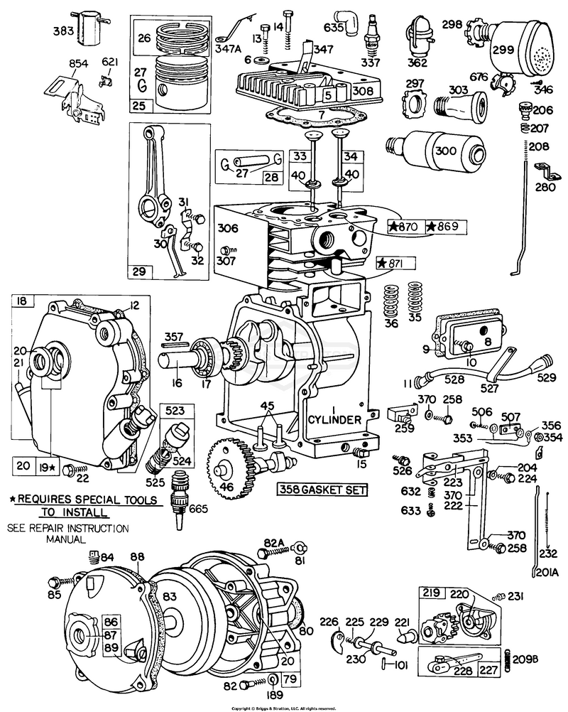 Cyl,Gear Case,Muffler,Piston