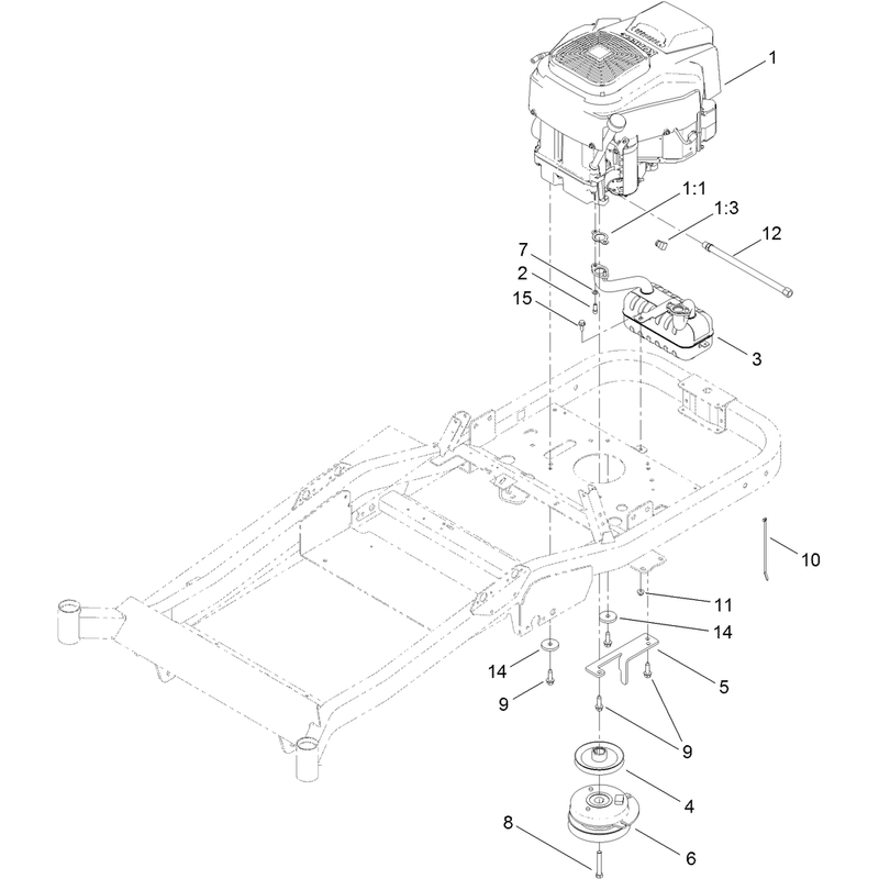 Engine, Muffler and Clutch Assembly