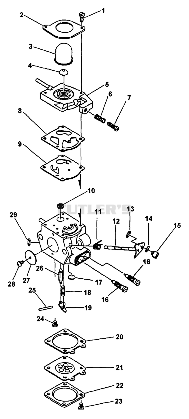 Carburetor S/N: 07864 - 99999, S/N: 001001 - 999999 Type 1E