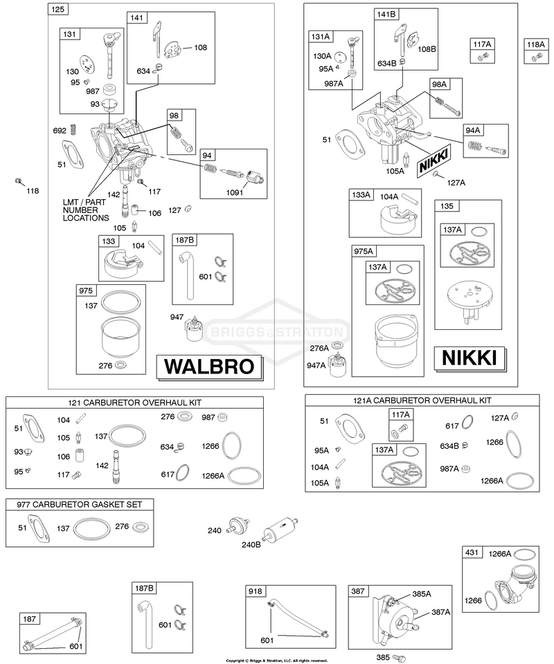 Carburetor, Fuel Supply, Kit - Carburetor Overhaul