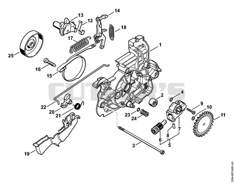 Gear housing, Oil pump