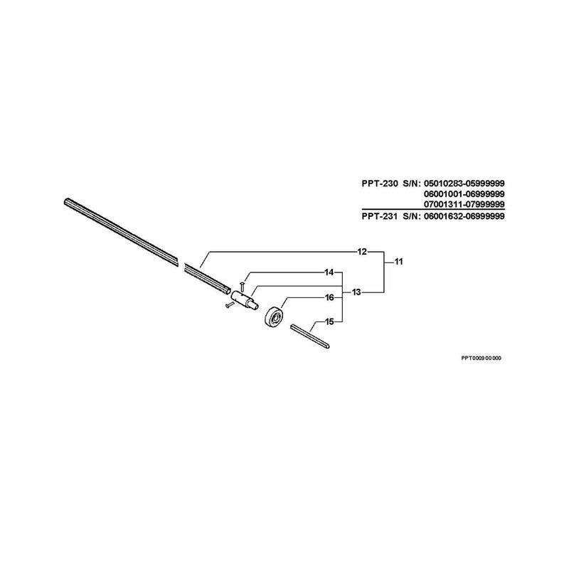 Driveshaft, Connector S/N: 05010283 - 05999999