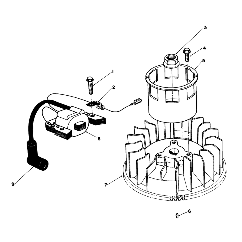 Magneto and Flywheel Assembly Model No Vmh7