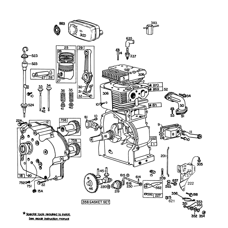 Engine Briggs & Stratton Model No. 252412-0685-01