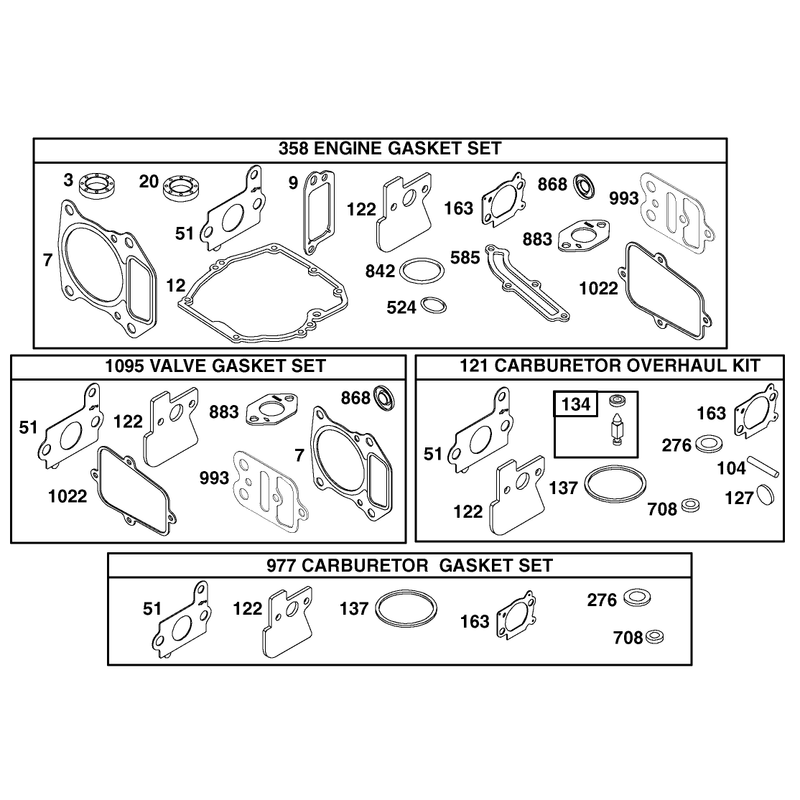 Gasket Set Briggs and Stratton 123602-0152-E1