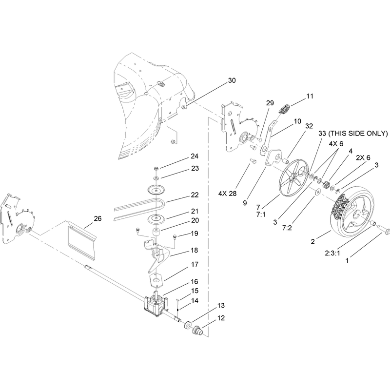Rear Axle and Transmission Assembly