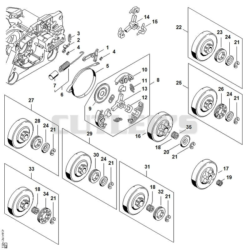 Chain brake, Clutch