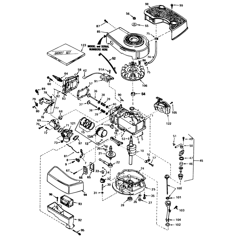 Engine Tecumseh Model No Tnt 100-10086e