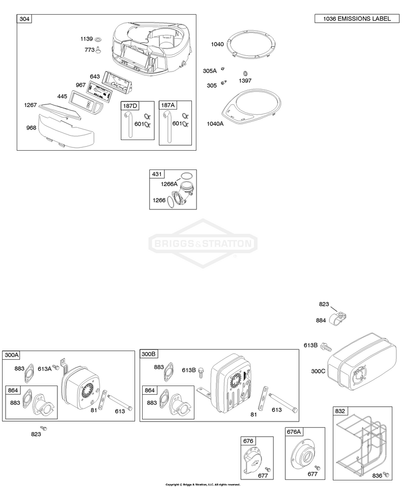 Air Cleaner, Blower Housing, Exhaust System