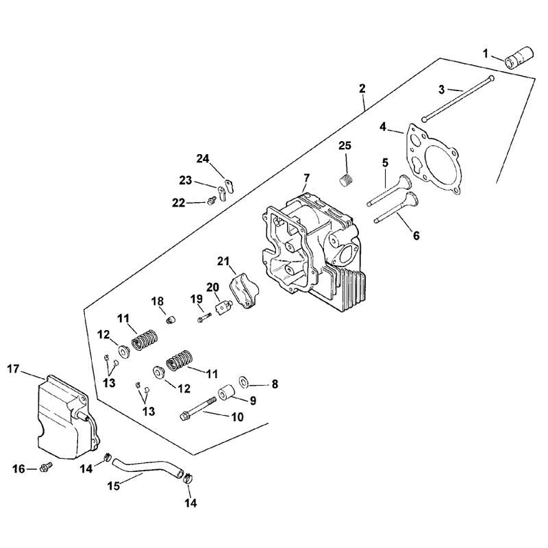 Cylinder Head Valves and Breather Assembly Kohler Model Cv15t-41604