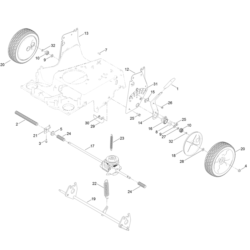 Rear Wheel Height of Cut Assembly
