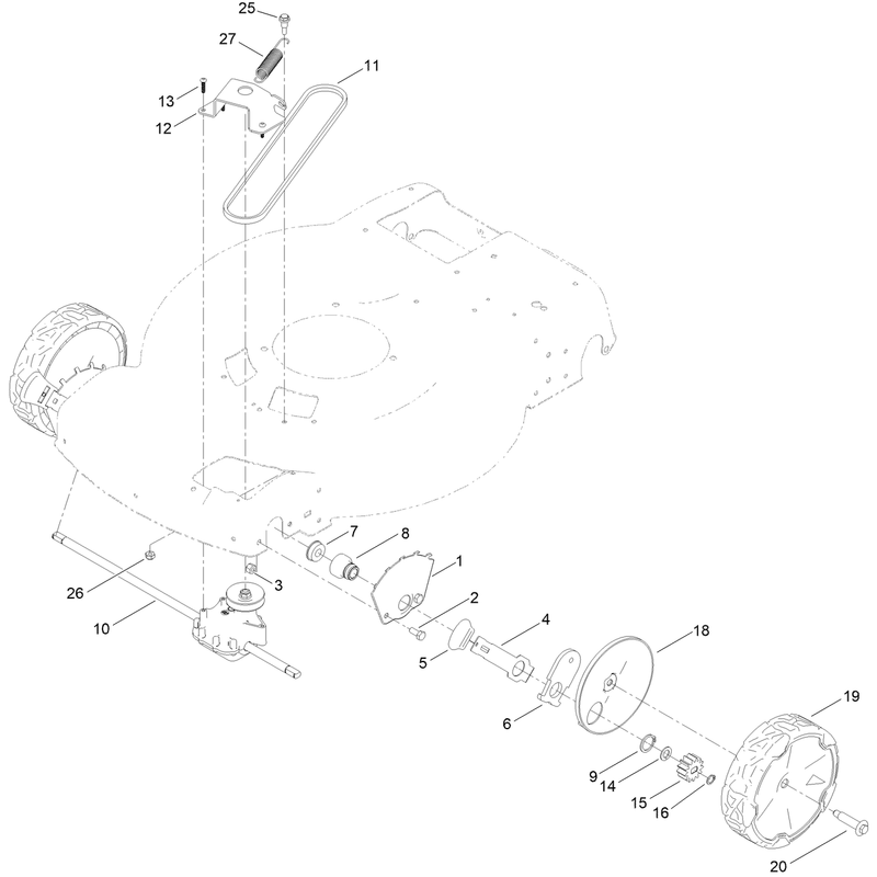 Front Wheel and Height of Cut Assembly