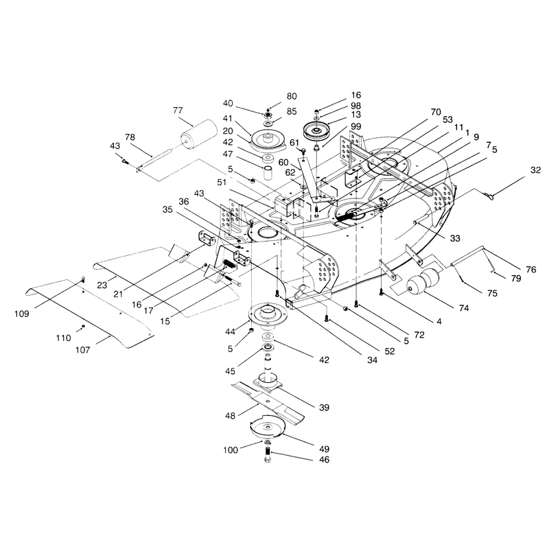 Deck Deflector S Pulleys and Spindle S
