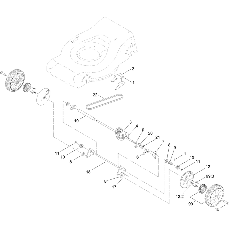 Transmission and Rear Wheel Drive Assembly