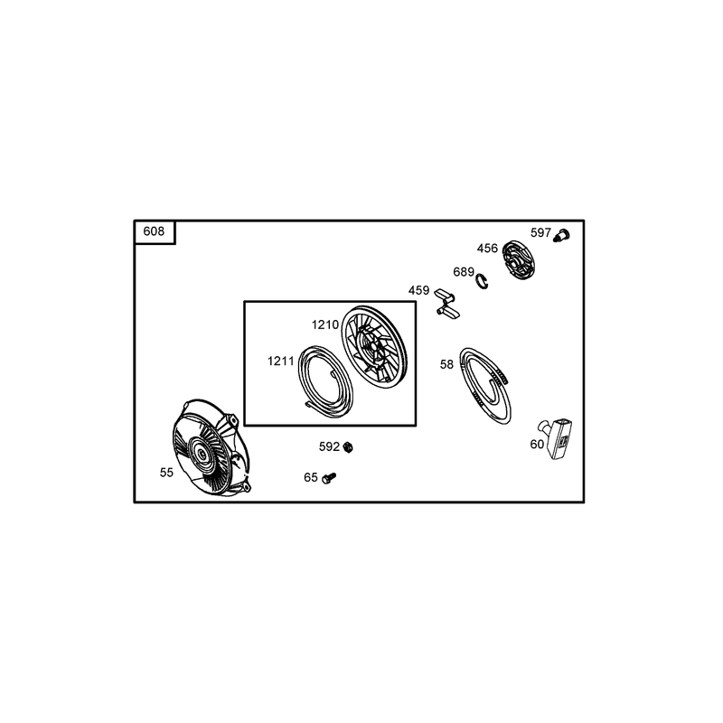 Starter Assembly Briggs and Stratton 126302-0245-E1