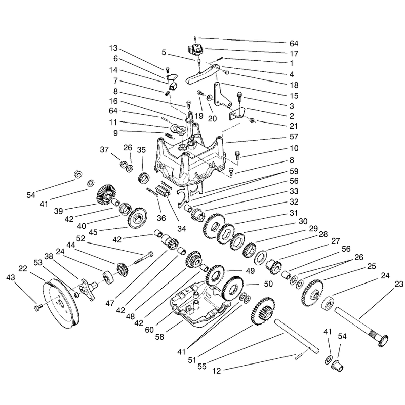 Traction Gearcase Assembly No. 66-8030