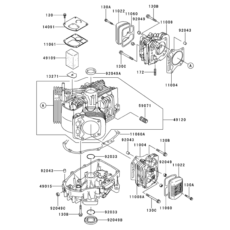 Cylindercrankcase Kawasaki Fh500v-As30