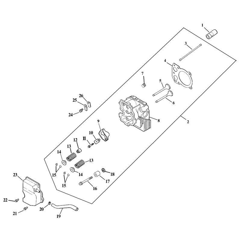 Cylinder Head Valve and Breather Assembly Kohler CV15T-41608