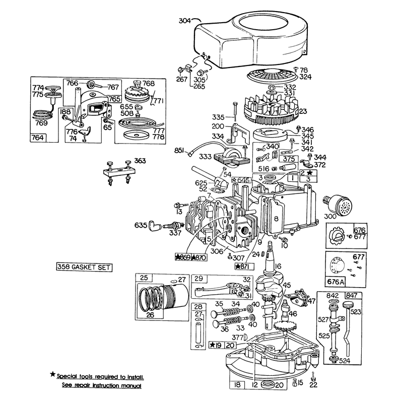 Engine Briggs and Stratton Model 110908-0492-01