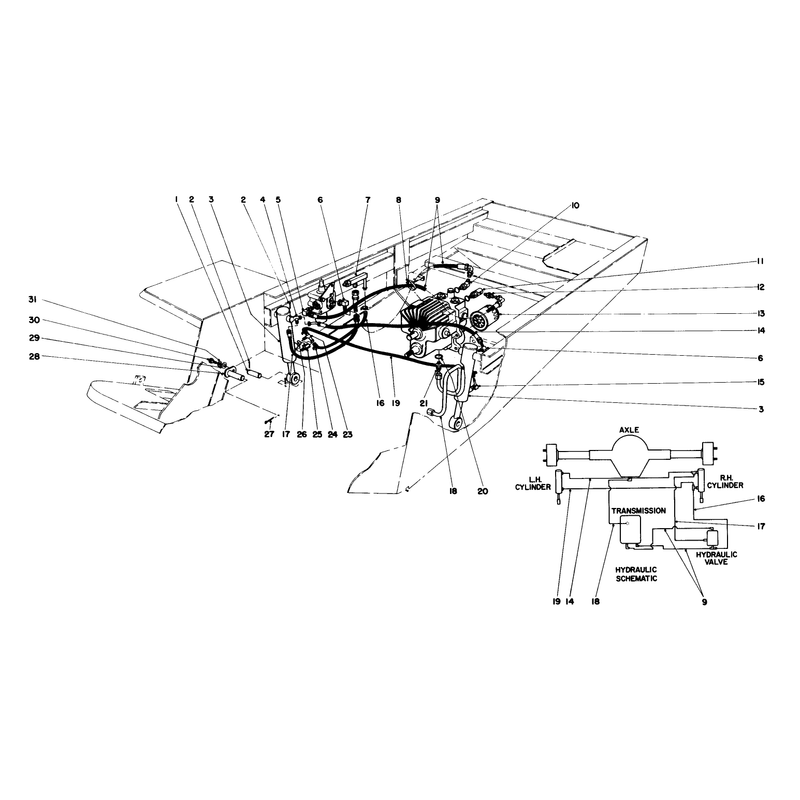 Hydraulic Valve and Lift Arm and Cylinders