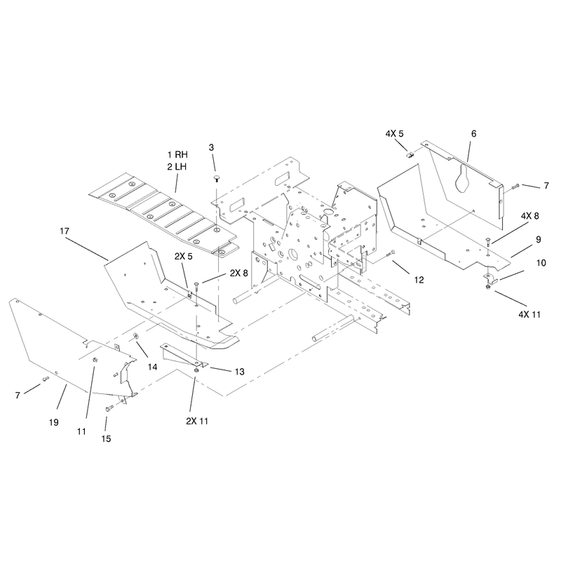Footrest and Hoodstand Side Covers Assembly