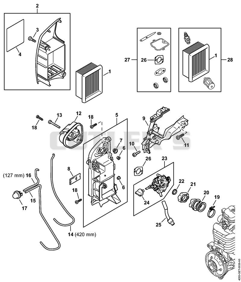Air filter, Manifold
