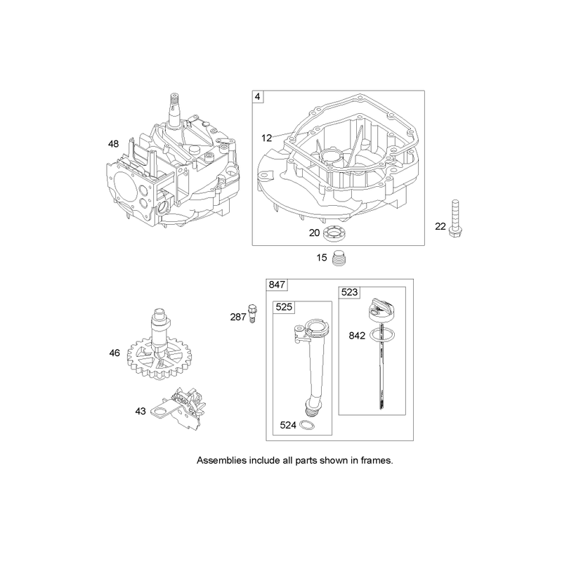 Crankcase Assembly Briggs and Stratton 122K05-0171-E1
