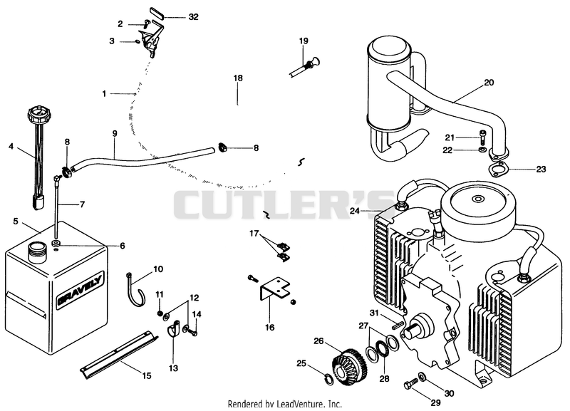 FUEL AND EXHAUST SYSTEM 16, 18, & 20 HP