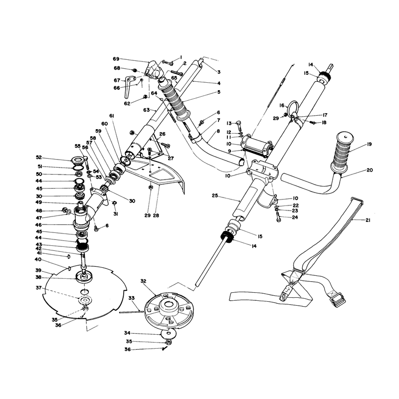 Drive Shaft & Trimmer Head Assembly