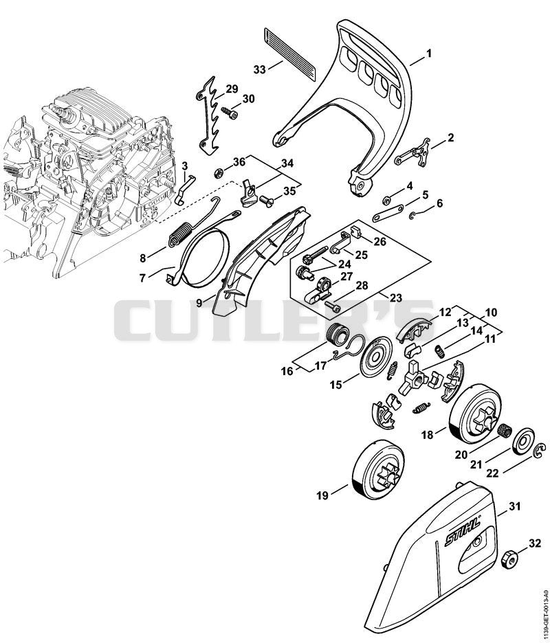 Hand guard, Chain brake MS 181