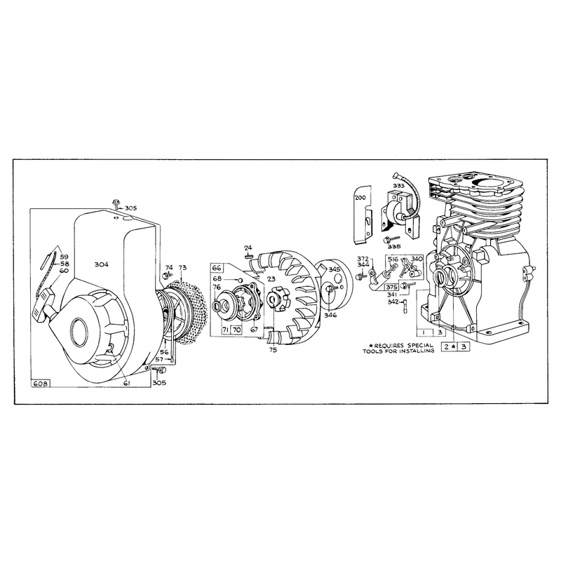 Rewind Starter Assembly And Parts List