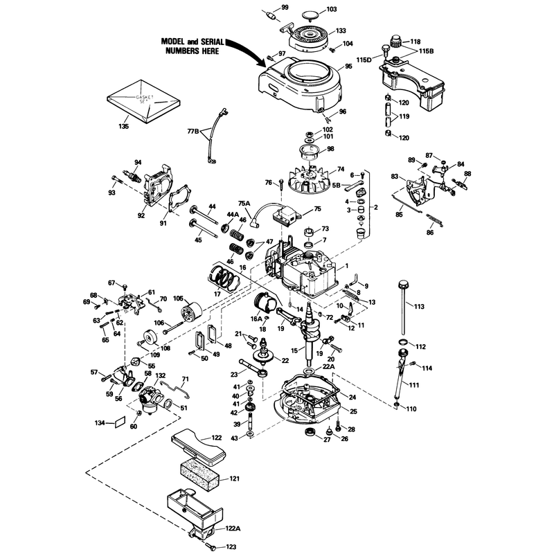 Engine Tecumseh Model No Tvs100-44016b