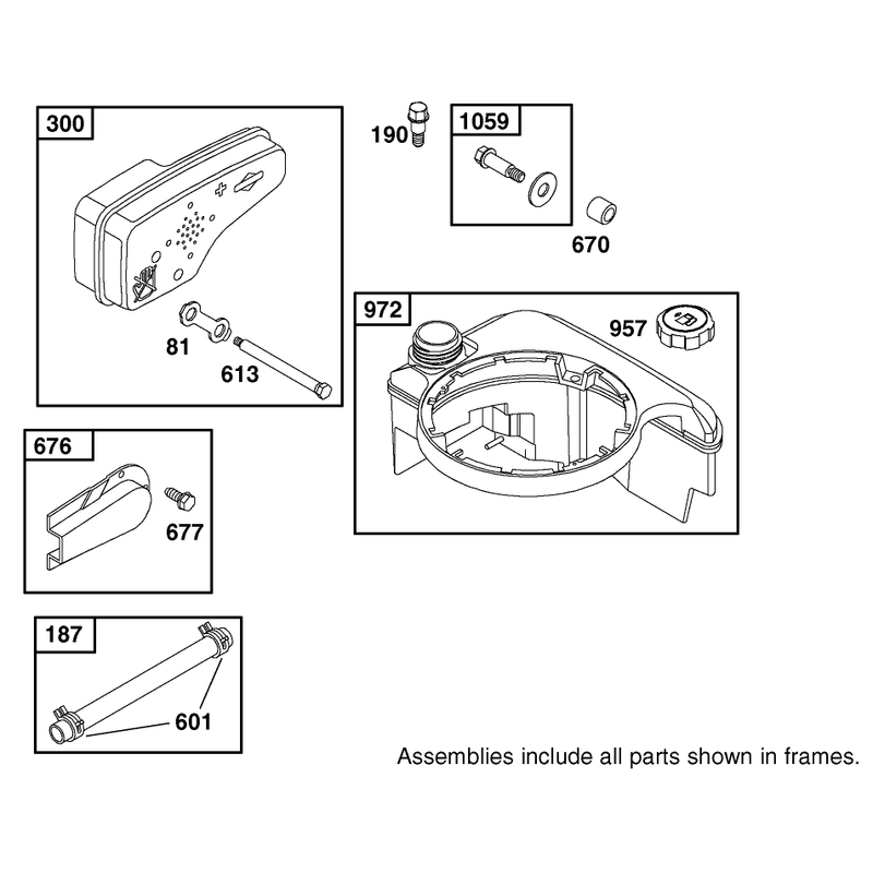 Muffler and Fuel Tank Assembly Briggs and Stratton Model 12f802-1770-B1